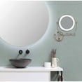 thumbnail image 6 of Aptations 9" LED Round Mirror - 1X & 5X Magnification | Switchable Cool & Warm Light | Hardwired LED Arm Wall Mirror | Makeup Mirror for Vanity, Bedroom, Bathroom | Energy Efficient (Polished Nickel), 6 of 8