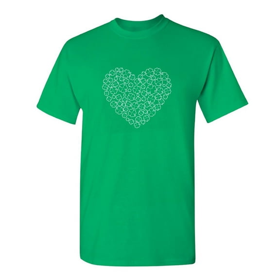 Heart Clovers Mens Tee St Saint Patricks Day Gift Sarcastic Humor Novelty Funny T Shirt
