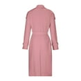 thumbnail image 4 of GXIPO Womens Oversized Long Trench Coat Double Breasted Lapel Windproof Overcoat with Belt Pink L, 4 of 5