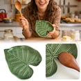 thumbnail image 2 of Ceramic Spoon Rest for Stove Top, Ngxiha Cute Green Leaf Shaped Ceramic Spoon Holder Spoon Rest Utensil Rest Spatula Rest for Kitchen Counter Heat Utensil Tray for Stovetop & Countertop, 2 of 8