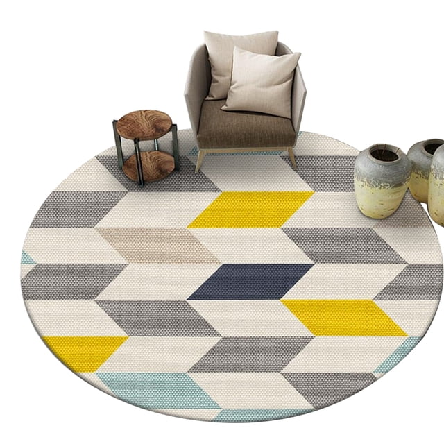 Alfombra redonda para dormitorio, sala de estar, estudio, juego, alfombra para el suelo, 2' x 2'/60*60cm redonda