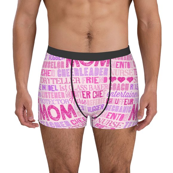 Kdxio Best Mom ever Print Men's Mesh Boxer Briefs Cooling Breathable Sports Underwear Wide Waistband Boxer Briefs W/Fly-Small