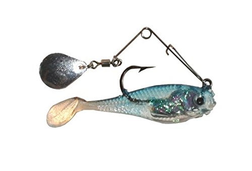 Creme 1.5" Spoiler Spin Shad Lure, Blue & Black