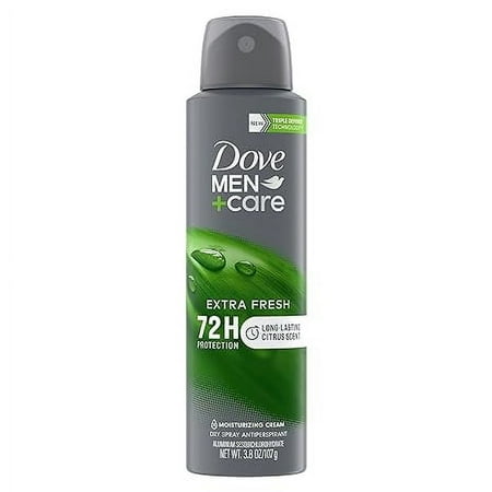 Dove Men+Care Antiperspirant Deodorant Dry Spray For Men Extra Fresh 72-hour Sweat and Odor protection With Triple Defense Technology 3.8 oz