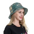 thumbnail image 4 of Yiaed Starry Sky Cloud Fox Print Reflective Stripe Bucket Hat Unisex Funny Outdoor Fisherman Cap Beach Sun Hat, 4 of 5