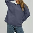 thumbnail image 4 of Women's Solid Color Loose Casual Long Sleeved Knitted Sweater Top Sweater for Fall Winter Minimalist Wardrobe,Light Gray,XL, 4 of 6