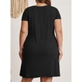 thumbnail image 2 of Cuteduck Womens Plus Size Dress Criss Cross V Neck Short Sleeve Summer Casual Dress 1X-5X, 2 of 9