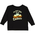 thumbnail image 3 of Inktastic Hanukkah Funny Here for Latkes Boys or Girls Long Sleeve Toddler T-Shirt, 3 of 5