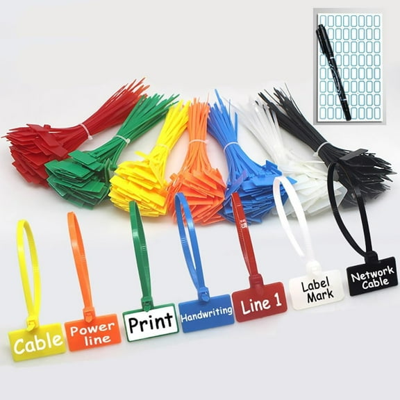 250pcs 6 inch Wire Zip Ties Self-locking Plastic Nylon Cable Ties Multicolor Network Wire Plastic Straps Label Mark Tag