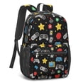 thumbnail image 2 of Game Controller Black Pattern 17" School Backpacks for Teens,Waterproof Oxford Fabric,S-Shape Padded Straps for School,Travel,Hiking,Camping, 2 of 6