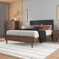 thumbnail image 7 of Pemberly Row Mid-Century Fabric Upholstered Queen Platform Bed in Gray, 7 of 7
