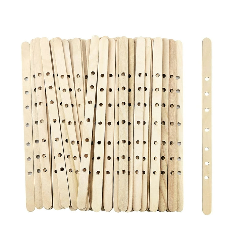 100pcs Wooden Candle Wick Holders for 3 Wick Candles,Candle Wick Holder for  Candle Making,7Holes Candle Wicks Centering Device,Wick Holders for Large