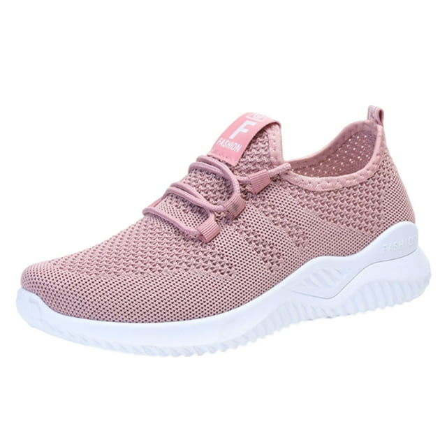 DXOUPM Chaussures de Course pour Femmes Mode Espadrilles à Empeigne en Maille Respirante Tennis Espadrilles de Marche