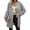 Gray, variant on AOOCHASLIY Fall Clothes Fashion Women Solid Loose Long Sleeve Cardigan Coat Blouse
