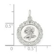 thumbnail image 4 of Sterling Silver Rose Pendant Necklace for Women with Filigree Border, Romantic Floral Symbol, Elegant Jewelry for Anniversary and Valentines Day, 4 of 6