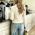 thumbnail image 6 of Bovxnpu Girls Long Sleeve Shirts Undershirts Long Sleeve Crew Neck Ruffle Stretchy Base Layer Top Outfits, 6 of 7