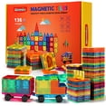 thumbnail image 1 of Bloques de construcción Gemmicc Magnetic Tiles Deluxe 136 unidades para niños, 1 of 8