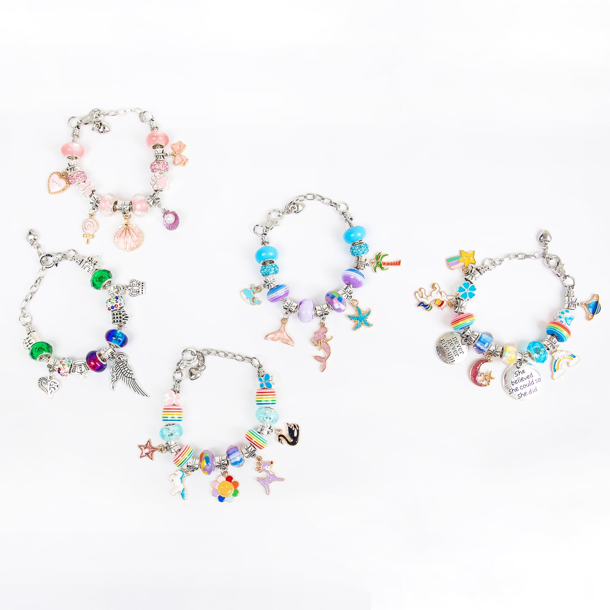 Cousin DIY Charm Bracelet Making Kit with Trinket Box, 120 Pieces