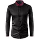 thumbnail image 1 of pstuiky camisas de manga larga para hombre, Camisa informal de manga larga con cuello abatible y bolsillo abotonado para hombre camisetas de hombre l, 1 of 3