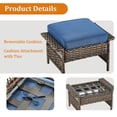 thumbnail image 3 of PARKWELL 3-Piece Patio Sofa Couch with Cushioned Ottoman Seat Foot Rest,Outdoor Rattan Wicker Conversation Furniture Sets,Navy, 3 of 11
