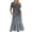 Dark Gray, variant on Penkiiy Women Shiny Print Short Sleeve Dress Loose Plain Casual Summer Flowy Tiered Long Maxi Dresses with Pockets L Light Blue