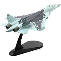 NUOTIE 1/100 SU-57 Aircraft Russian Sukhoi Fighter Diecast Metal Model Kit - Pre-Build Model for Adults Enthusiasts Collections or Gift