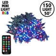 thumbnail image 2 of Novelty Lights 150 RGB Color Changing LED Mini Light Set, 4" Spacing, Green Wire, 50 Feet, 2 of 6