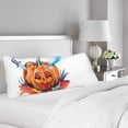 thumbnail image 2 of ABPHOTO Watercolor Painting Halloween Evil Smiling Pumpkin Ghost Bats Body Pillow Covers Case Protector 20x60 inch, 2 of 2