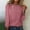 Pink, variant on Tawop Women's Shirts Womens Tee Shirts Round Neck Long Sleeve Solid Loose Green L(Us:8)