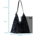 thumbnail image 6 of Women Glitter Sequins PU Leather Shoulder Bag Armpit Bag Top-handle Bag, 6 of 6