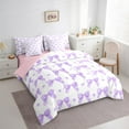 thumbnail image 3 of Manfei Teens Girls Cute Bow-Tie 7-Piece Bedding Comforter Set,Dreamy Princess Bowknot King Bedding Sets,Polka Dots Ultra Soft Bed Sheets,Ultra Soft Home Decor,Reversible, 3 of 8