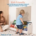 thumbnail image 4 of ECR4Kids 3-Shelf Floor Book Display with Handles, 36in, Children's Furniture, White Wash, 4 of 9