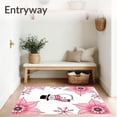thumbnail image 3 of ODIKA 3'x5' Machine Washable Non-Slip Area Rug, Elegant Yuletide Bathroom Ensemble With Merry Frosty Character High Traffic Rug, Pink, 628405, 3 of 7