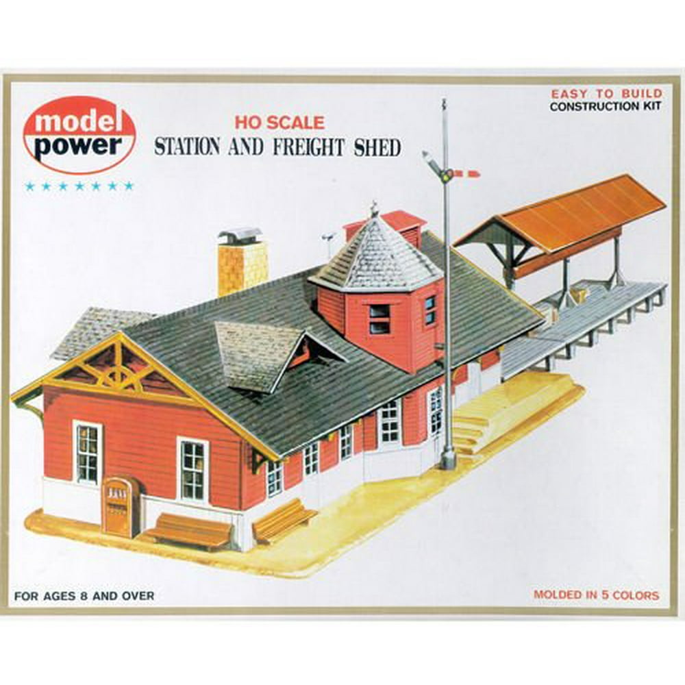 Model Power HO Scale Building Kit Station And Freight Shed
