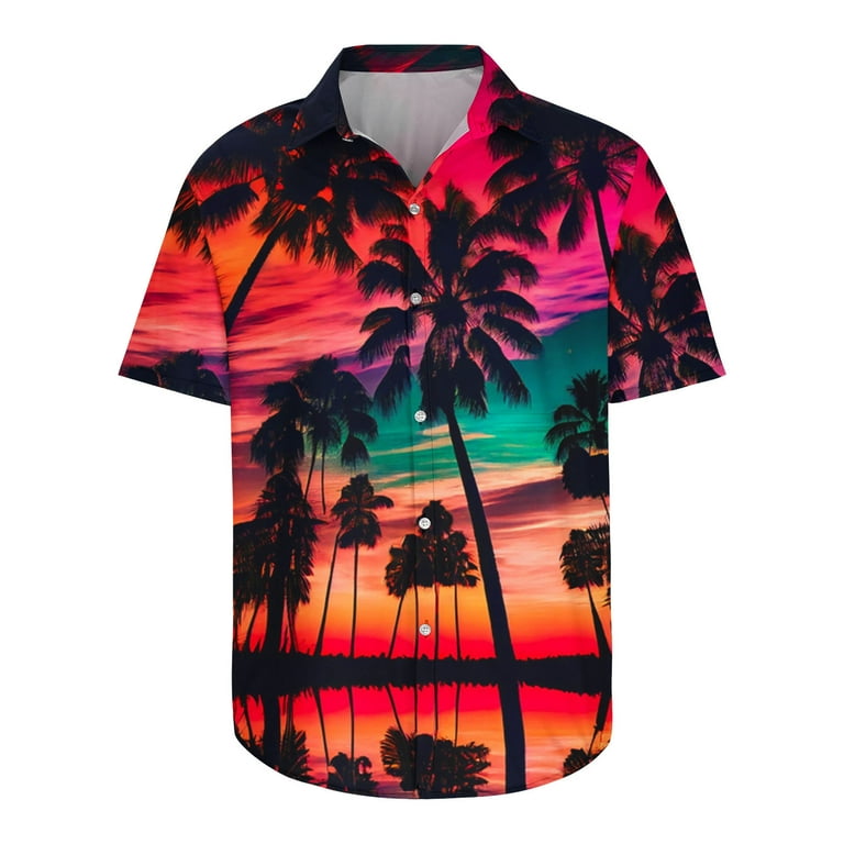 Palm Tree Print Shirt Hawaiian Beach Tropical Hot T-Shirt Palm Tree Print Shirt Hawaiian Beach Tropical Hot T-Shirt