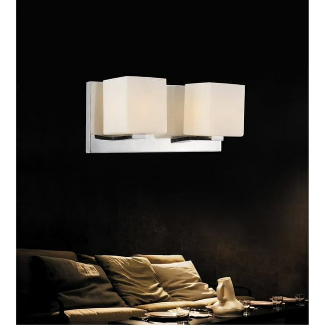 CWI Lighting 2 Lumières de Coiffeuse avec Finition Nickel Satin