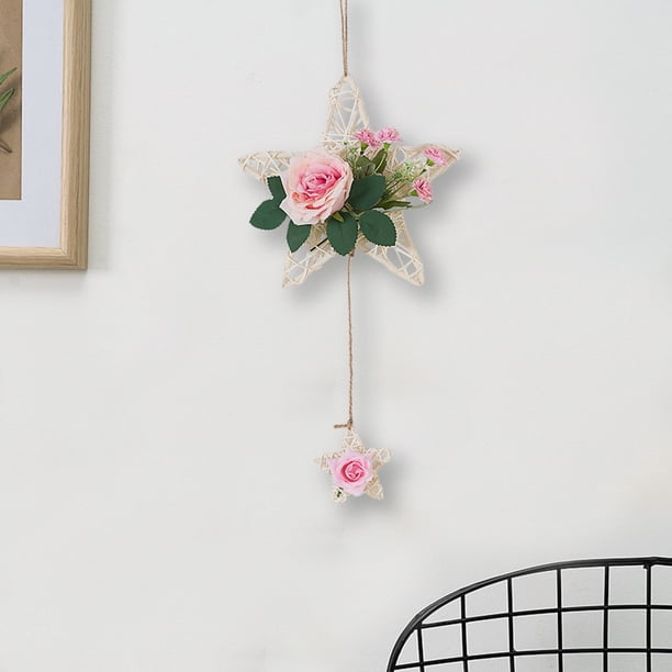 Pendiente de Flor Artificial, Adornos de Pared, Flor Falsa Colgante, Ornamento Floral, Artificial para Interior, Jardín Simulativo, Pendiente de Madera, Floral Artificial, Long-Tail,