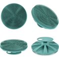 thumbnail image 1 of 2Pcs Soft Silicone Body Cleansing Brush Shower Scrubber, Gentle Exfoliating and Massage for All Kinds of Skin (Blue), 1 of 2