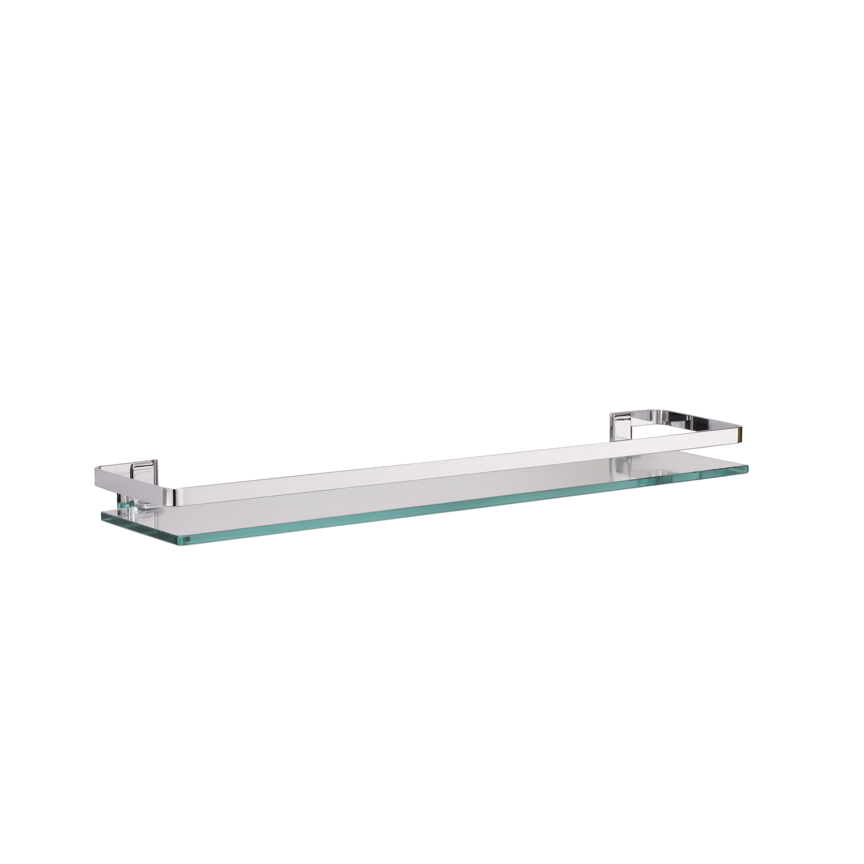Neu Home Wall Mounted Glass Shelf with Chrome Rail