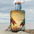 thumbnail image 7 of Hirioo Castle Red Green Sky Dragon for Elasticity Suitcase Cover (No luggage Included) Durable Luggage Protector Fits 18-32 Inch Luggage-Small, 7 of 7