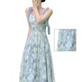 thumbnail image 4 of Vestido floral para mujer, vestido largo con tirantes finos, vestido largo de playa, vestido largo para mujer, ultra sensible, 4 of 9