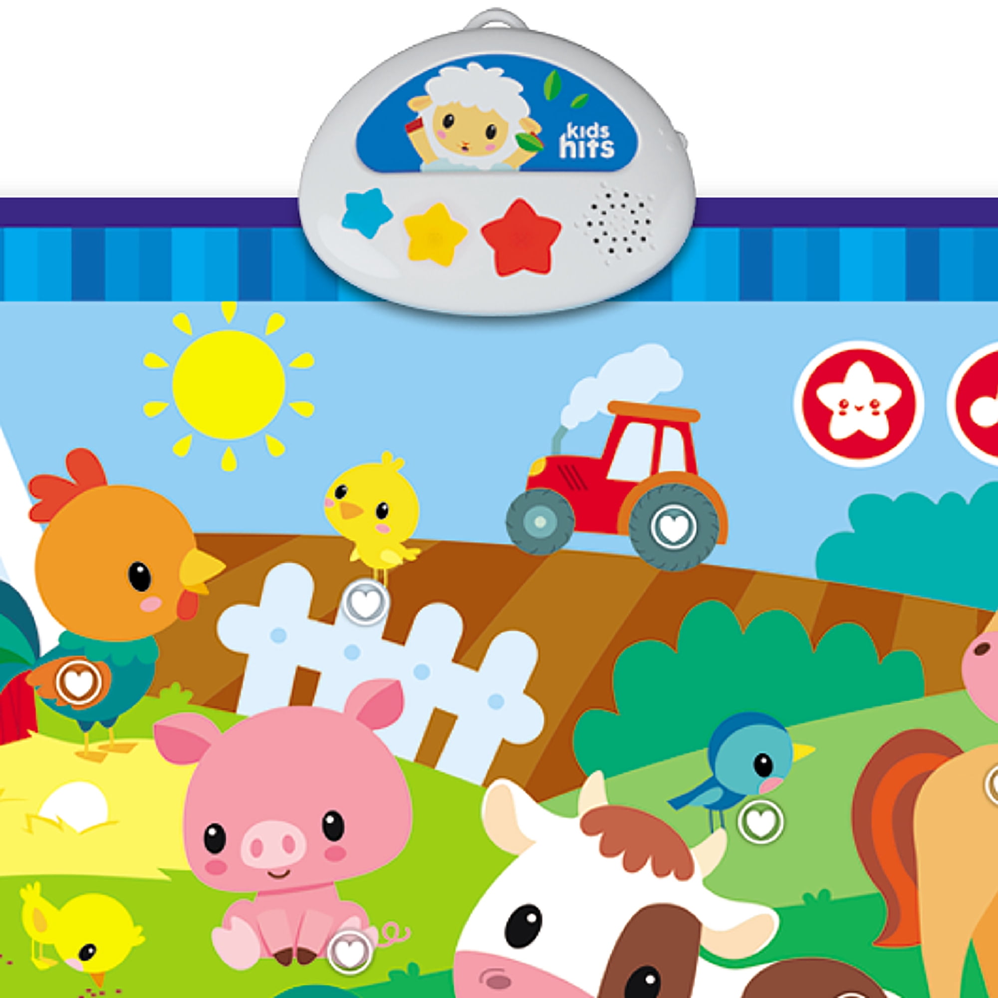 Kids Hits: Light & Sound Mat - Noisy Farm - Musical Activity Floor Pad, Sensory Toy, Animals-Songs-Piano Notes, Touch-Listen-Learn, Baby-Toddlers 8Mo+