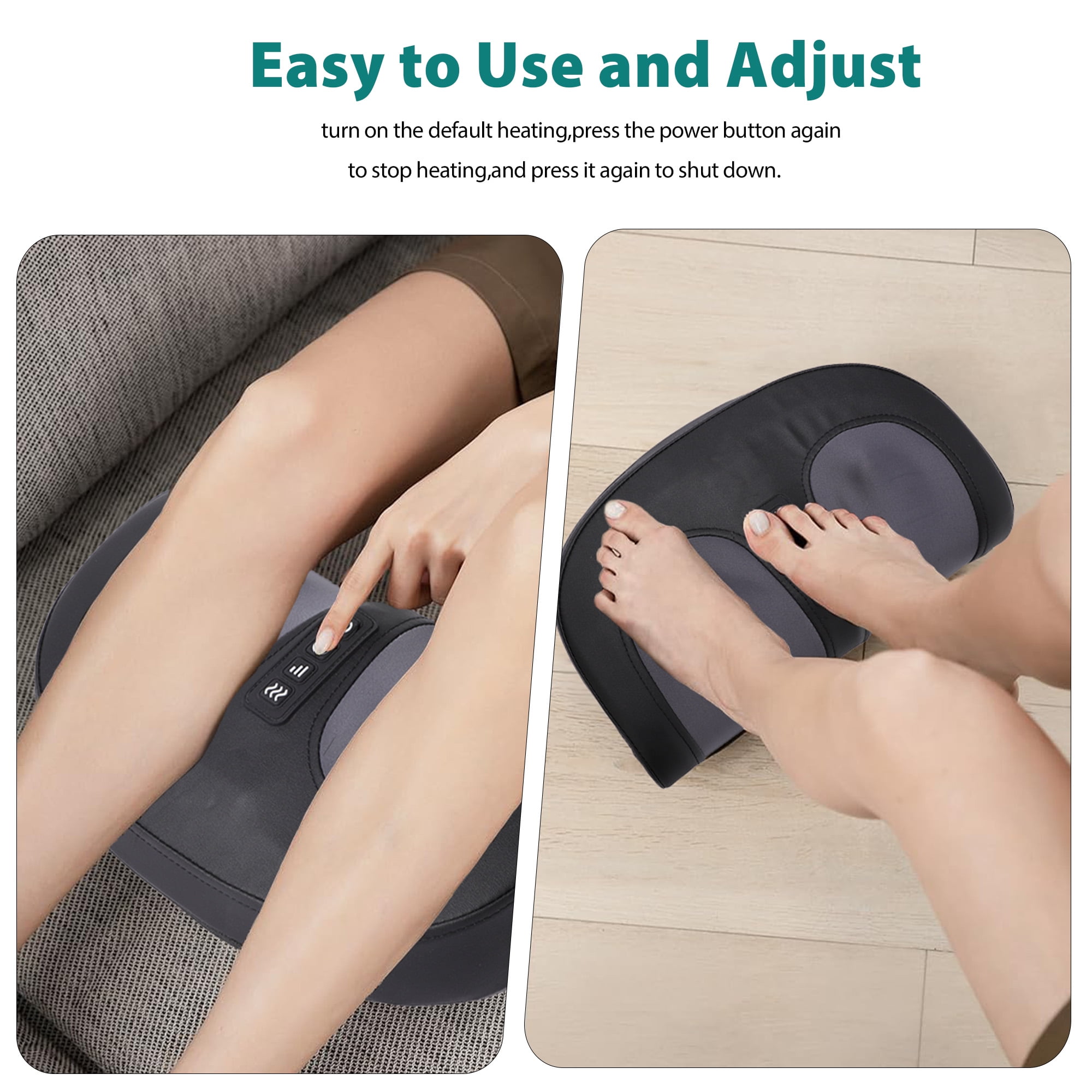 Morfone Shiatsu Foot Massager with Heat, Foot and Calf Massager with Roller, Deep Massage for Relaxation, Gifts for Women & Men, Black
