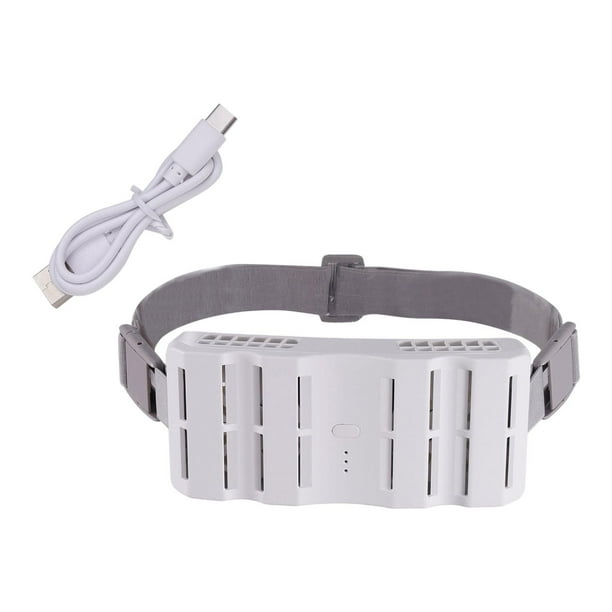 Ventilador de cintura portátil, de enfriamiento rápido, compacto, potente, con viento, personal, cinturón ajustable para montar a caballo, senderismo Blanco