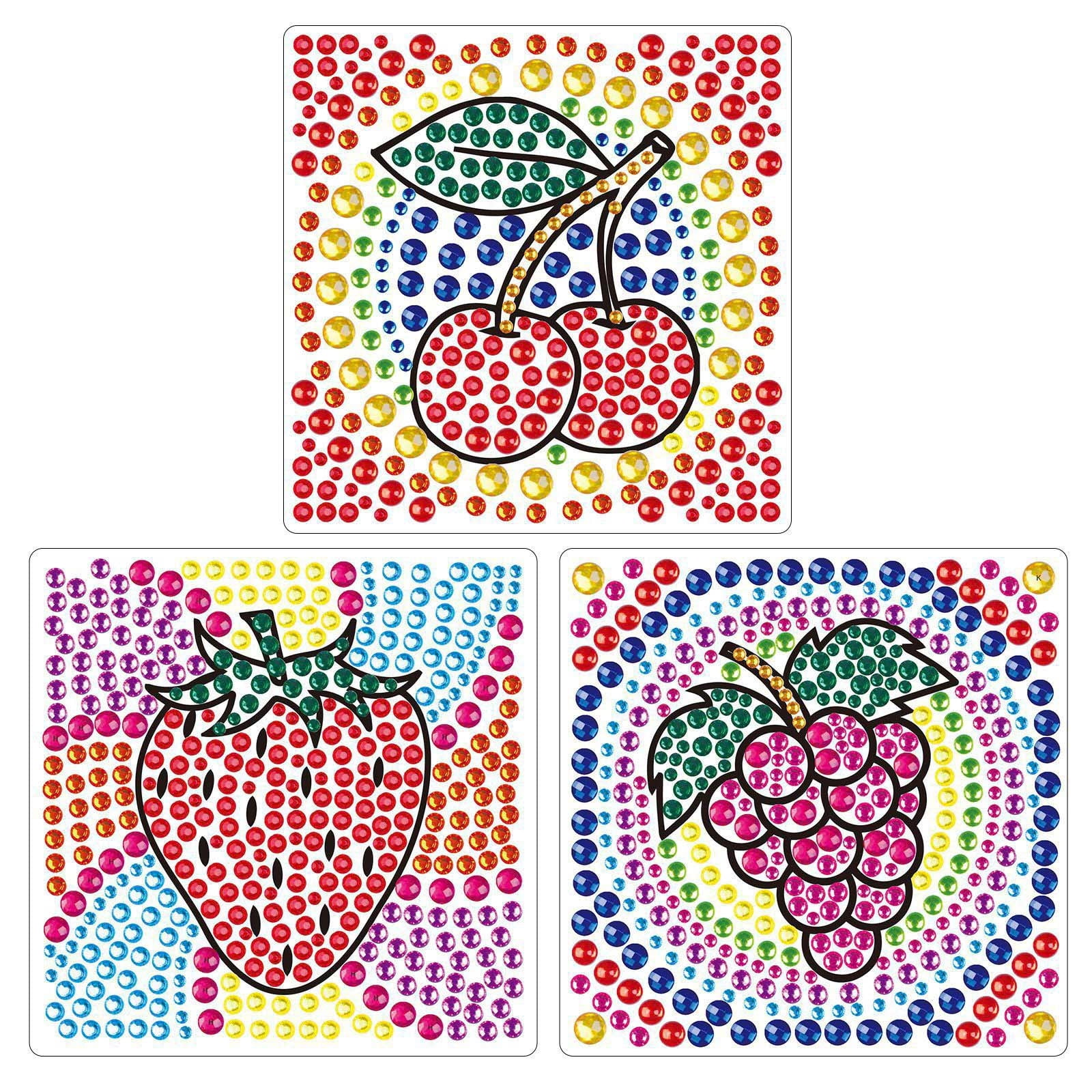 48pcs Diamond Painting Stickers, Art and Crafts Big Gem Art Set for Kids  Ages 4-6 6-8 8-12 Boy Girls 5D Sparkle Dot Suncatcher Kit Toys Gift for