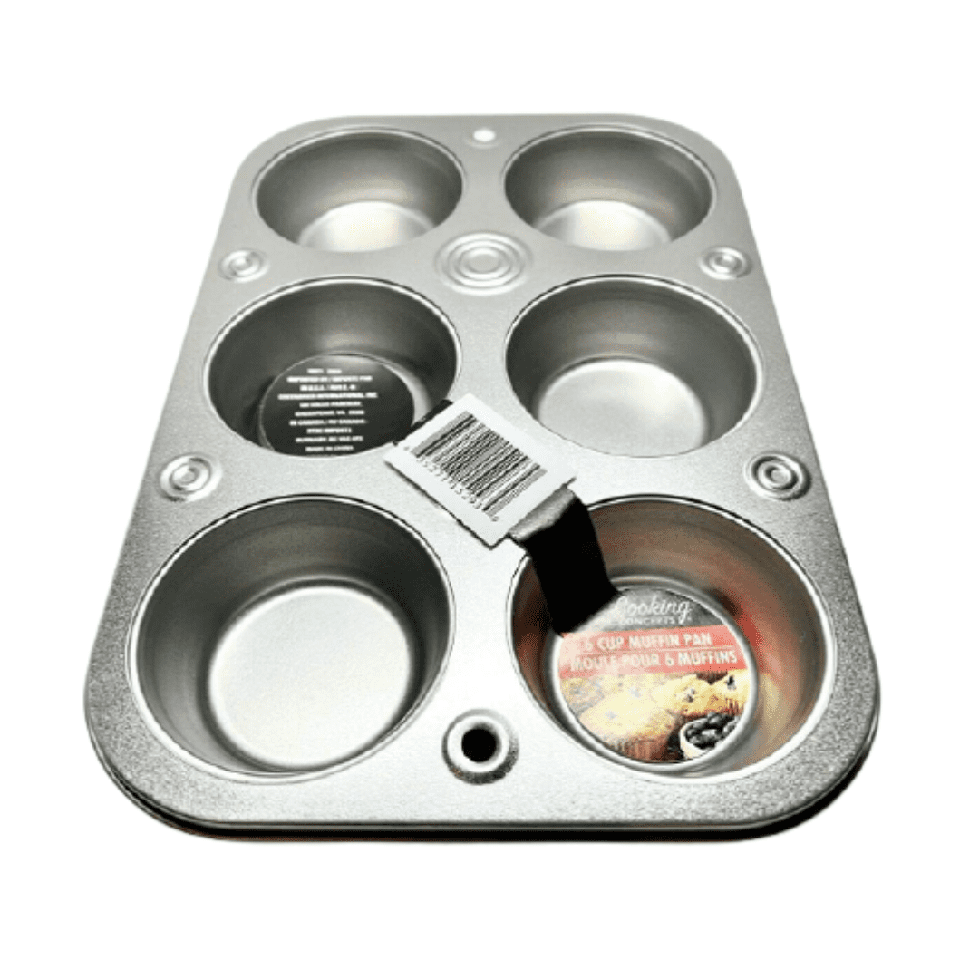  P&P CHEF 6-Cup Muffin Pan, Nonstick Cupcake Pan Round Muffin Tin  for Baking Mini Brownie Egg Tart, Stainless Steel Core & Non Toxic, Easy  Release & Clean, Standard Cup Size, Black