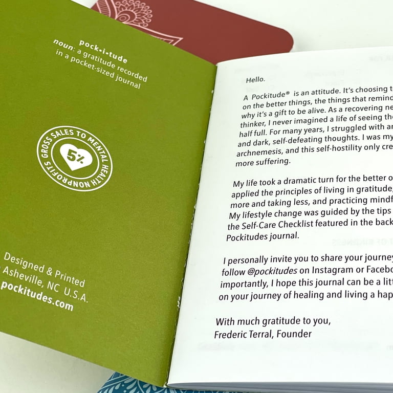 Pocket-Sized Gratitude Journals 3-Pack - 3.5x5.5 Inch, 36 Pages Each With Prompts & Self-Care Checklist 1 thumbnail image