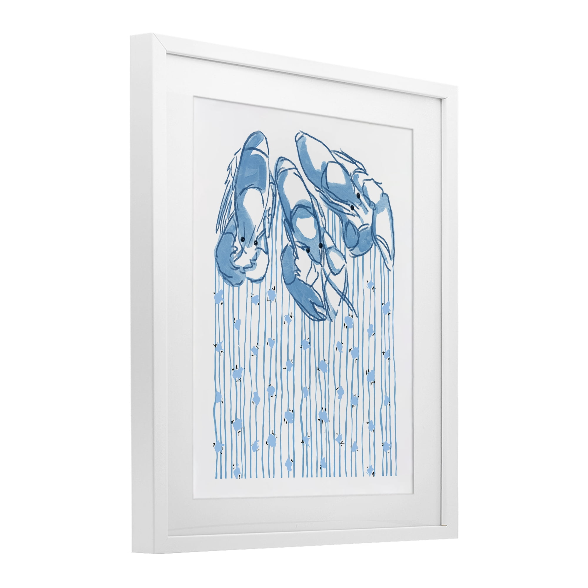Stupell Industries Lobster Trio with Strings White Framed Print Under Glass, design by Melissa Tilley