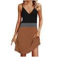 thumbnail image 3 of Bovxnpu Summer Dresses for Women, Sleeveless Mini Dress Sundresses Tank Dresses, Women Summer Casual Slim Suspender With Adjustable Buckle V-neck Jumpsuit Long Skirt, 3 of 7