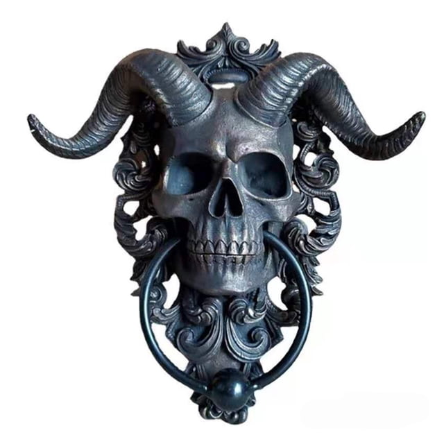 Silicone Mold Devil Skull Door God For Home Decoration Diy Resin Concrete Model Making Ice Chocolate Cake Tool ,Upgraded Material